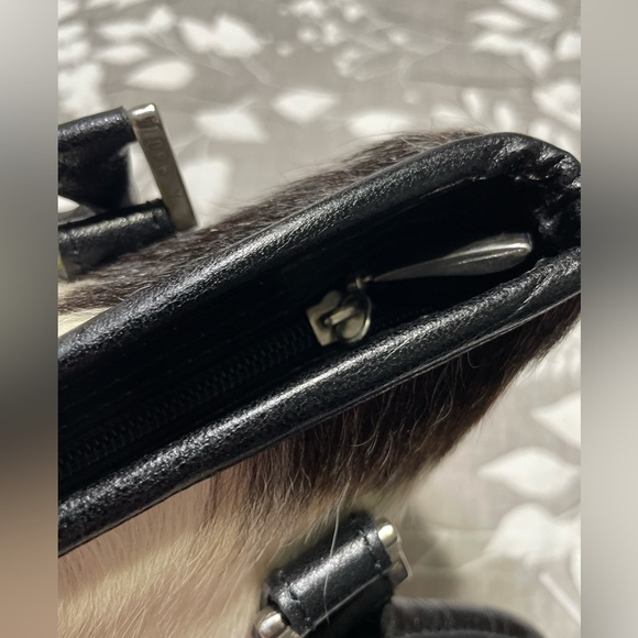 DAMARE, WOMEN'S SHOULDER BAG, Genuine cowhide leather, black white - Picture 4 of 17